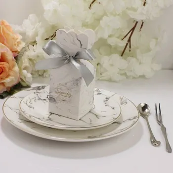 Dárková krabička s mašlí 20 ks stříbrná