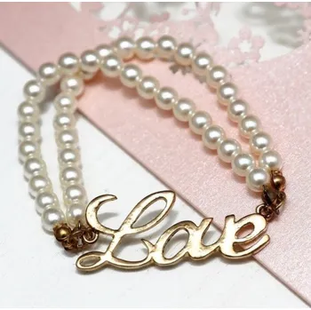 Náramek Dámský perlový náramek love