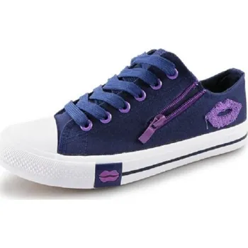 Dámské tenisky Dámské tenisky s potiskem rtů J2422 tmavě modrá 37,5