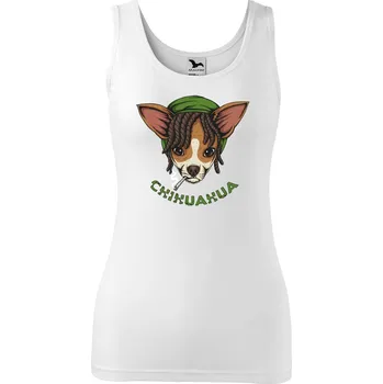 Dámské tričko DOBRÝ TRIKO Dámské tílko s potiskem Čivava Velikost: XL, Barva: Bílá