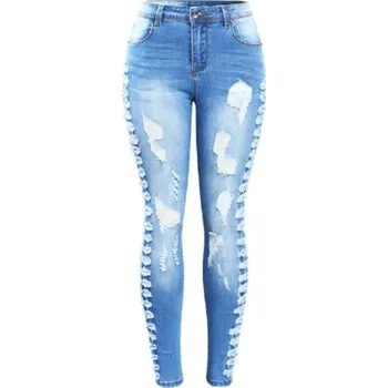 Dámské džíny Dámské potrhané džíny M