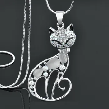 Náhrdelník Dámský dlouhý náhrdelník s kočkou 3