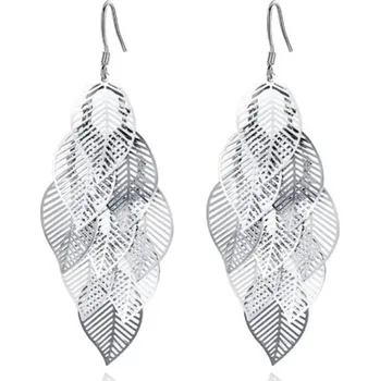 Náušnice Dámské visací náušnice listy G434