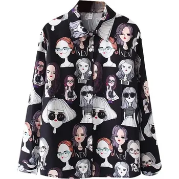 Dámská košile Dámská košile s potiskem A547 černá S