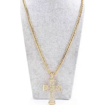 Náhrdelník Dámský náhrdelník KŘÍŽ J1215 zlatá