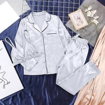 Dámské pyžamo Dámský pyžamový set P2797 stříbrná S