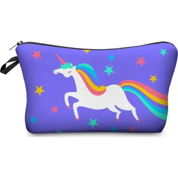 Kosmetická taška Barevná kosmetická taštička s potiskem jednorožce