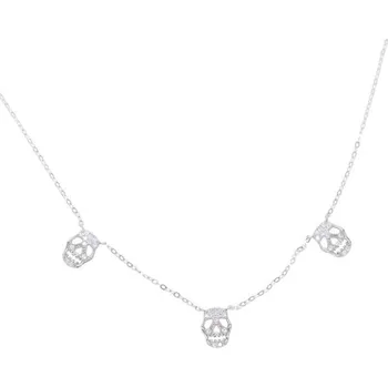 Náhrdelník Dámský náhrdelník s lebkami stříbrná