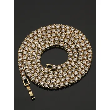 Šperk Dámský náhrdelník se zirkony zlatá 46 cm