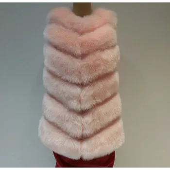 Dámský kabát Dámský kožich P2050 růžová S
