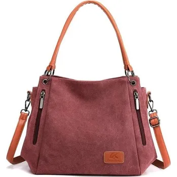 Kabelka Dámská plátěná kabelka M891 vínová