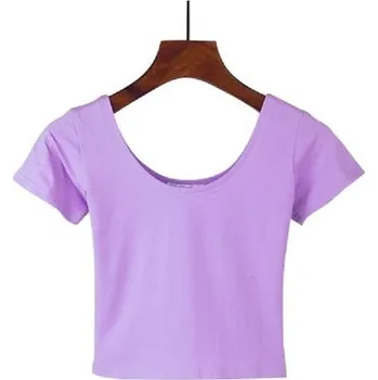 Dámský basic crop top levandulová XS