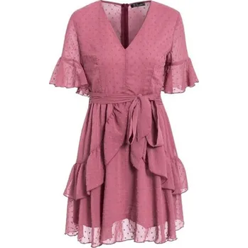 Dámské šaty Dámské růžové šaty s volány M