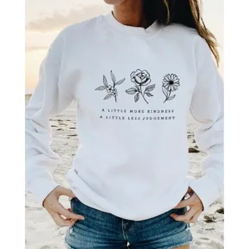 Dámská mikina Dámská mikina s květinami A7 bílá M