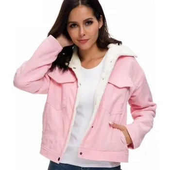 Dámská zimní bunda s podšívkou růžová M