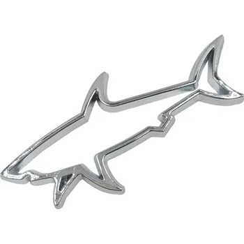 Samolepicí dekorace na vozidlo 3D samolepka na auto žralok stříbrná