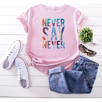 Dámské tričko Dámské tričko s barevným potiskem B190 růžová XXL