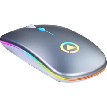 Myš Bezdrátová myš s LED podsvícením šedá