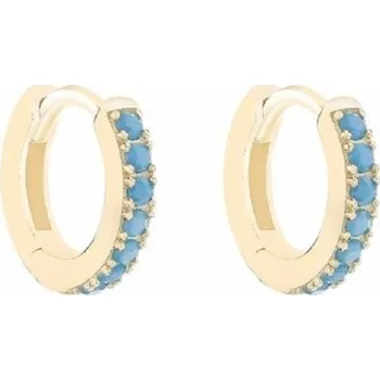 Náušnice Dámské kruhové náušnice s kamínky R25 zlatá 12