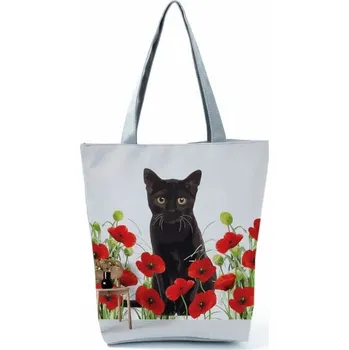 Kabelka Dámská plátěná taška kočka 2