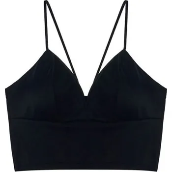 Dámský saténový crop top černá