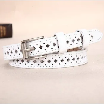 Opasek Dámský kožený dírkovaný pásek J842 bílá