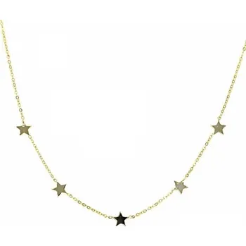 Náhrdelník Dámský náhrdelník s hvězdami M21 zlatá
