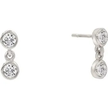 Náušnice Dámské visací náušnice s kamínky R89 stříbrná 1