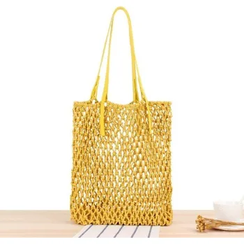 Kabelka Dámská slaměná kabelka M1379 tmavě žlutá