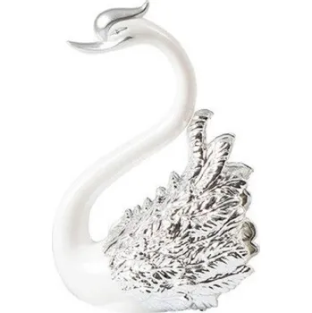 Dekorativní soška labutě stříbrná 2