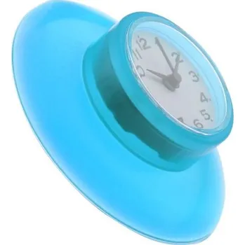 Hodiny Hodiny s přísavkou do koupelny modrá