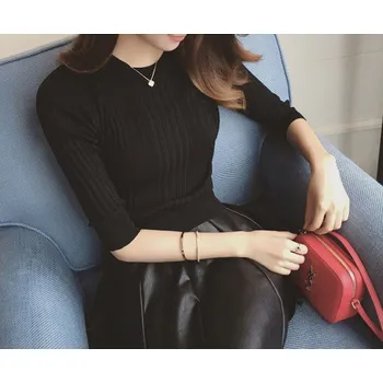 Dámský svetr Dámský stylový svetr J848 černá S