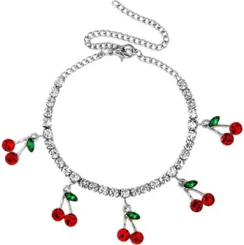 Náramek Dámský náramek s třešněmi stříbrná