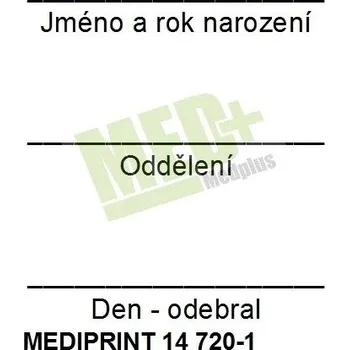 Nálepka na krevní zkumavku na výšku, 250 ks
