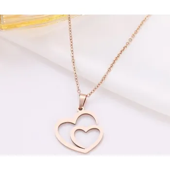 Náhrdelník Dámský náhrdelník srdce D196 starorůžová