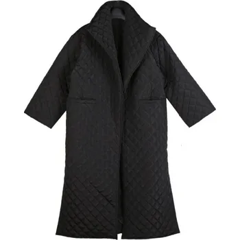 Dámský kabát Dámský dlouhý zimní kabát černý M