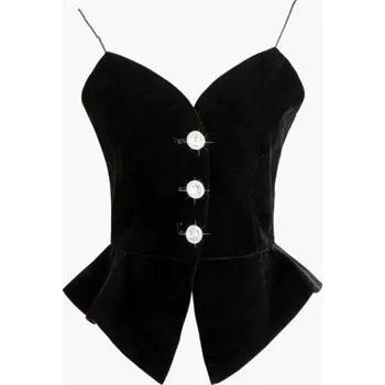 Dámský černý top se špagetovými ramínky M