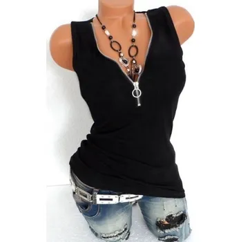 Dámské tílko se zipem černá L