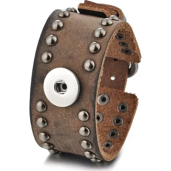 Náramek Dámský kožený náramek H673 hnědá