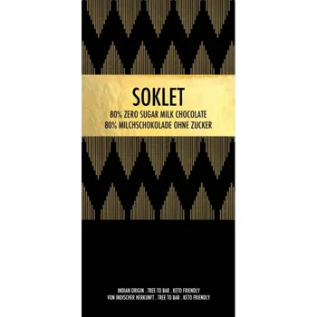 Čokoláda Soklet 80% mléčná čokoláda bez cukru