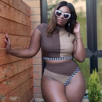 Dámské plavky Dámské bikiny P747 hnědá XXL