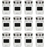 vidaXL Dózy na potraviny s etiketou 12 ks 300 ml [50855]