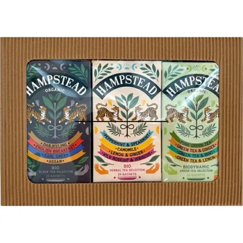Čaj Hampstead Tea London Dárkový balíček selekcí BIO bylinných, zelených a černých čajů