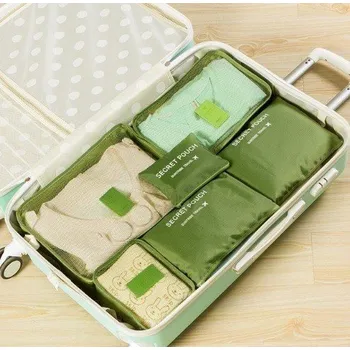 Cestovní taška Barevné cestovní organizéry do kufru - 6 ks zelená