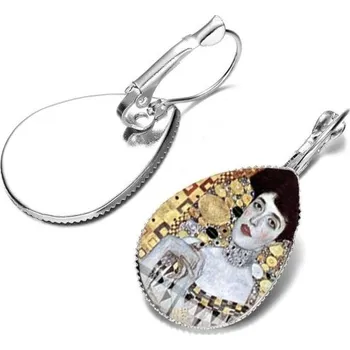 Náušnice Dámské visací náušnice s kresbou stříbrná 3