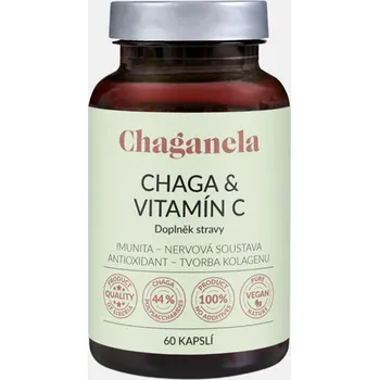 Přírodní produkt Chaganela Extrakt z houby Čaga s vitamínem C 60 kapslí