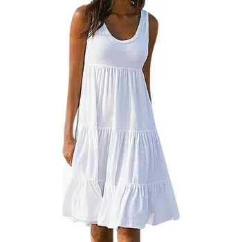 Dámské šaty Dámské bílé plážové šaty XL