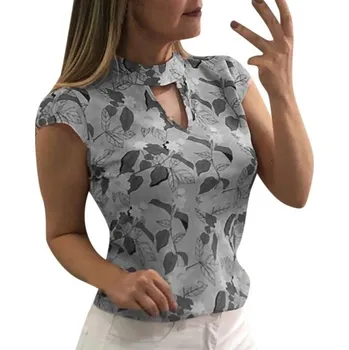 Dámské tričko Dámský top s květinovým vzorem šedá L
