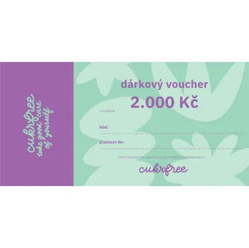 Dárkový potravinový koš Dárkový voucher cukrfree e-mailem (Nákupní voucher: 2 000 Kč)