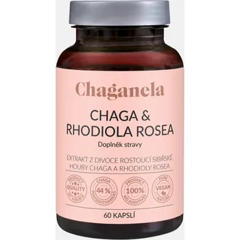 Přírodní produkt Chaganela Extrakt z houby Čaga a Rozchodnice růžové 60 kapslí